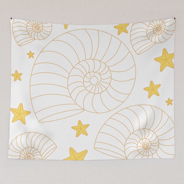 Item preview, Orange Nautilus Shell Pattern – Coastal Ocean Minimalist Seashell & Starfish Aesthetic Design designed and sold by SurfaceLab.