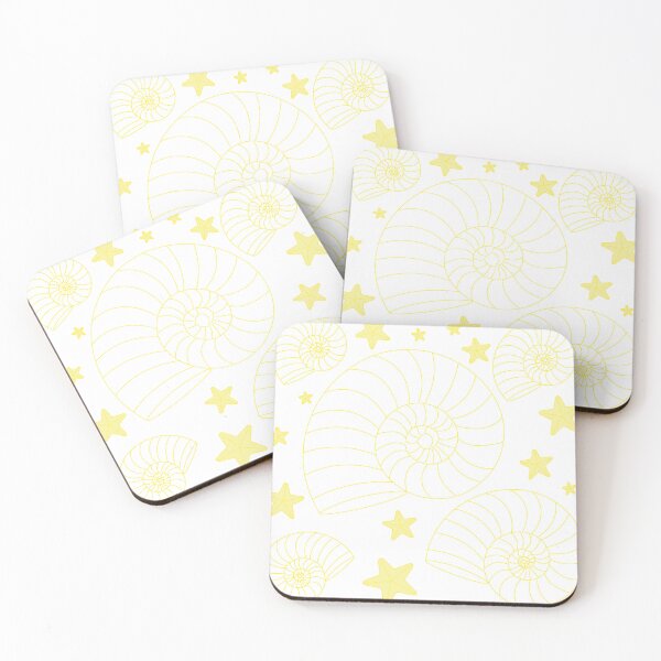 Item preview, Yellow Nautilus Shell Pattern – Coastal Ocean Minimalist Seashell & Starfish Aesthetic Design designed and sold by SurfaceLab.
