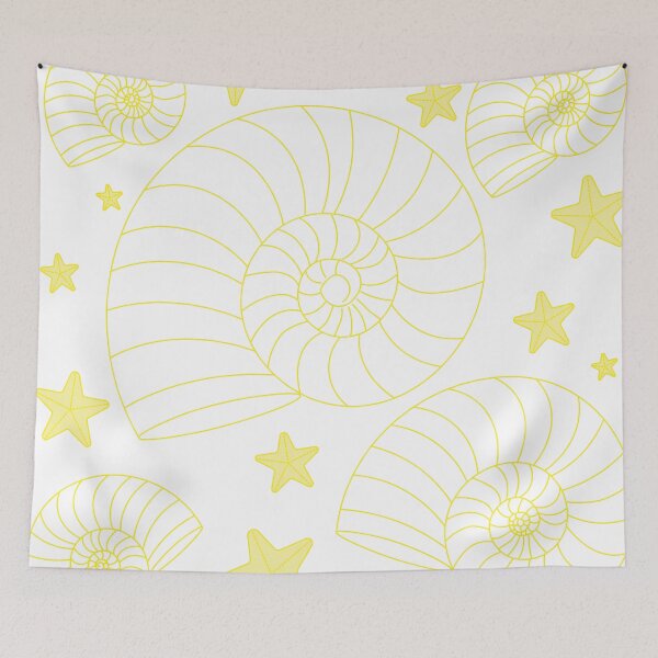 Item preview, Yellow Nautilus Shell Pattern – Coastal Ocean Minimalist Seashell & Starfish Aesthetic Design designed and sold by SurfaceLab.