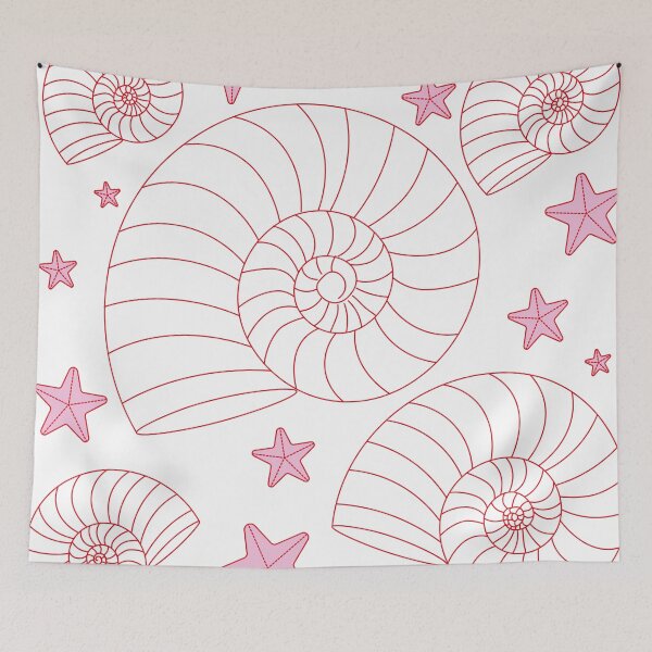 Item preview, Red Nautilus Shell Pattern – Coastal Ocean Minimalist Seashell & Starfish Aesthetic Design designed and sold by SurfaceLab.