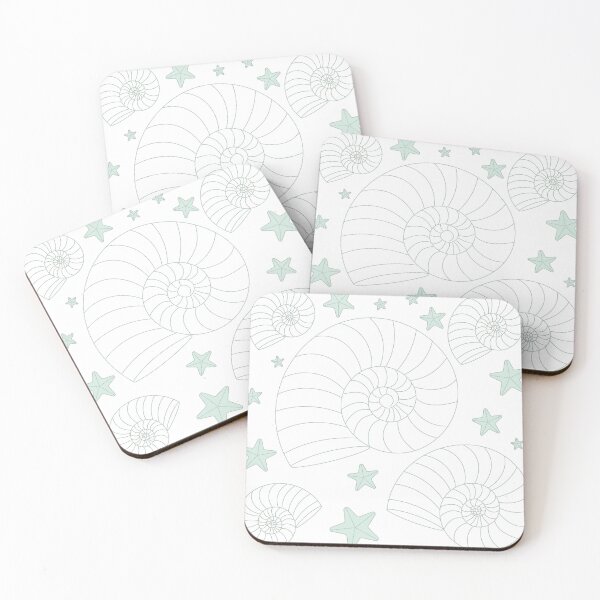 Item preview, Sage Nautilus Shell Pattern – Coastal Ocean Minimalist Seashell & Starfish Aesthetic Design designed and sold by SurfaceLab.