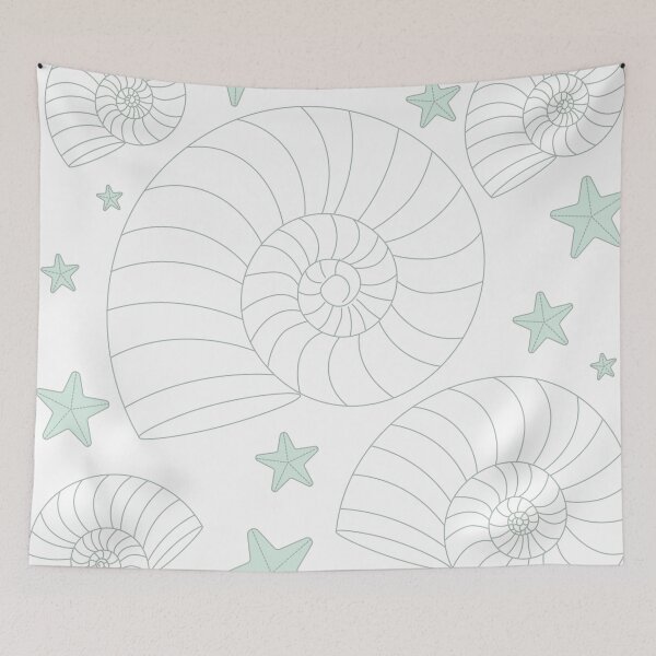 Item preview, Sage Nautilus Shell Pattern – Coastal Ocean Minimalist Seashell & Starfish Aesthetic Design designed and sold by SurfaceLab.
