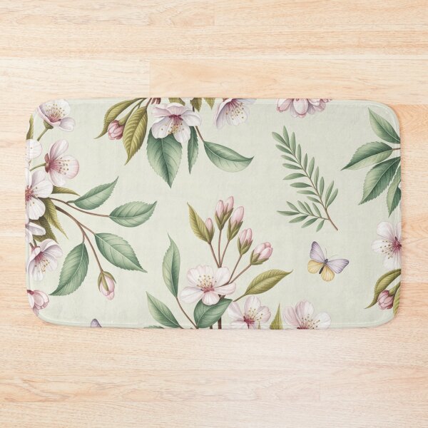 Item preview, Delicate Cherry Blossom Butterfly Spring Floral Seamless Pattern designed and sold by Midnight Veil Designs.