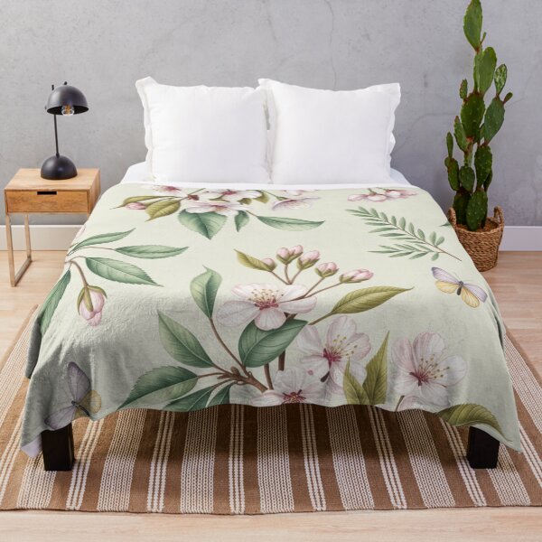 Item preview, Delicate Cherry Blossom Butterfly Spring Floral Seamless Pattern designed and sold by Midnight Veil Designs.