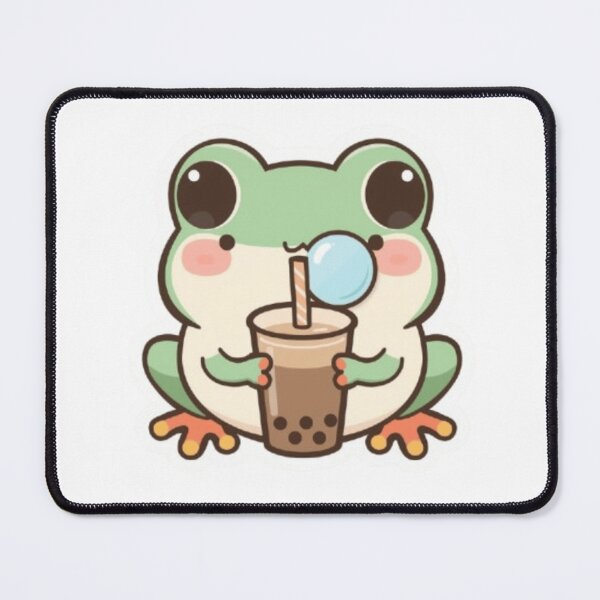 Item preview, Frog with Bubble Tea designed and sold by PastelPaws Atelier.