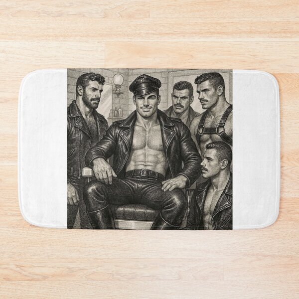 Item preview, Vintage Leather Legends Barbershop Brotherhood Series A Close Shave Leder Pride Tom of Finland Tribute Graphic Design designed and sold by ItsAKinkThing.