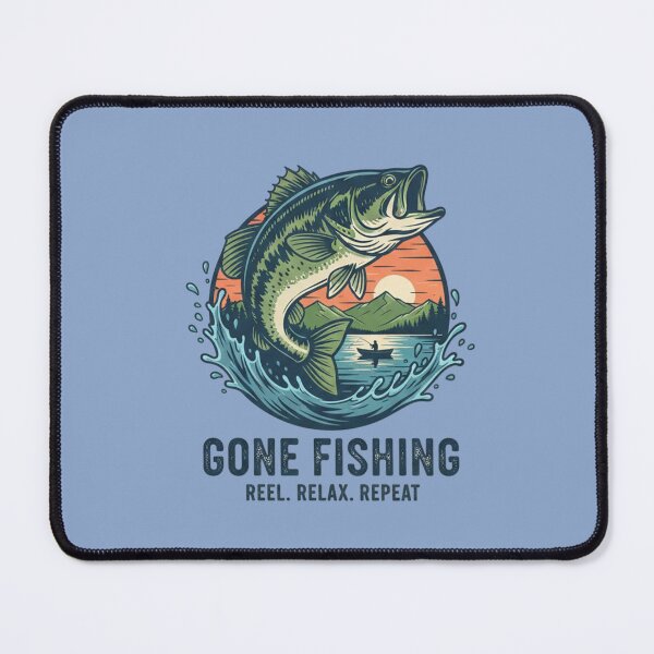Item preview, Gone Fishing: Reel, Relax, Repeat - Vintage Bass Fishing Graphic Tee designed and sold by InkWeaveShop.