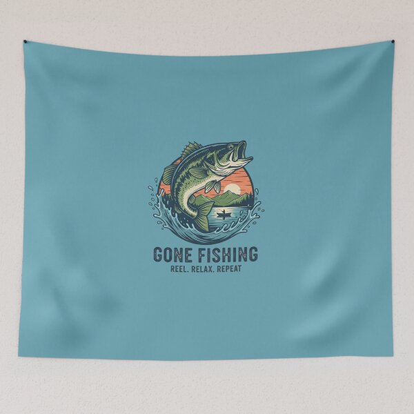 Item preview, Gone Fishing: Reel, Relax, Repeat - Vintage Bass Fishing Graphic Tee designed and sold by InkWeaveShop.