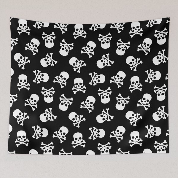 Item preview, Black Skull Seamless Pattern designed and sold by OEKAKIYASAN.