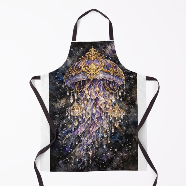 Item preview, Celestial Baroque Jellyfish: Crystal Chandelier Watercolor designed and sold by Green Seeker.