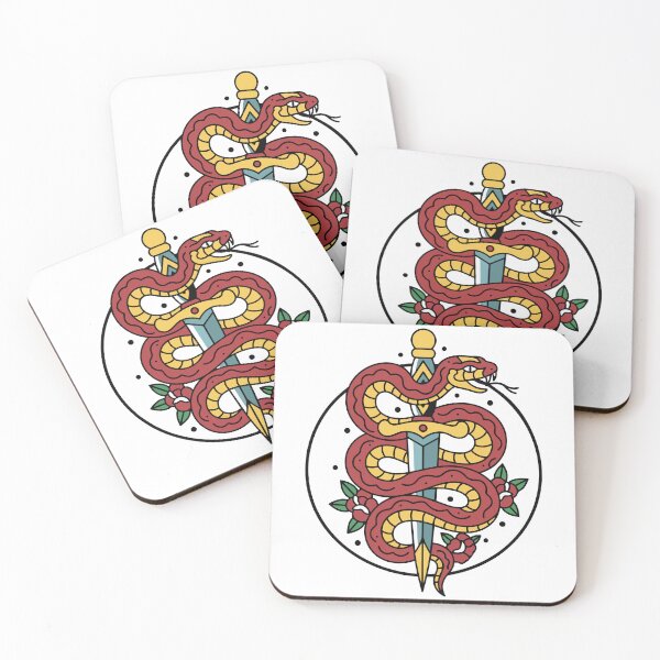 Item preview, Old school snake and dagger tattoo illustration designed and sold by graphickamla.