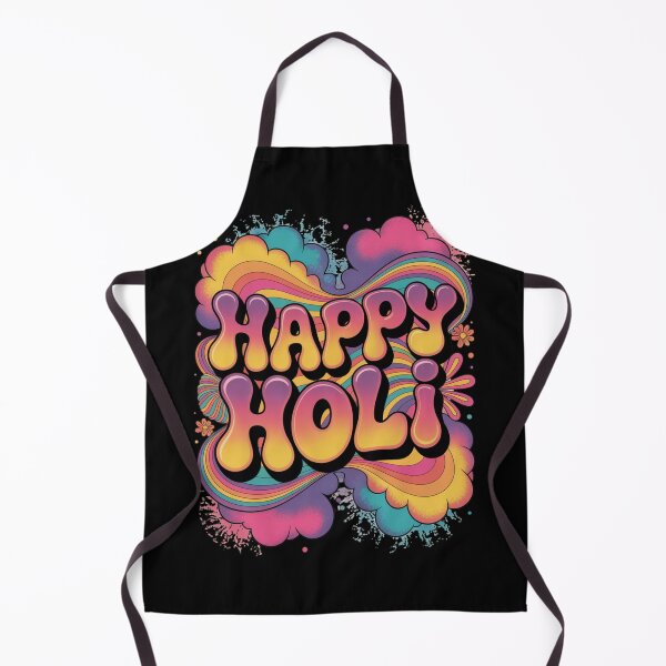 Item preview, Happy Holi Shirt | Retro Psychedelic Rainbow Wave Groovy Bubble Letter Festival of Colors Spring Tee designed and sold by DarylWelsh2024.