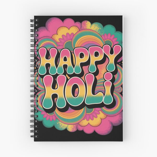 Item preview, Happy Holi Shirt | Retro Floral Rainbow Frame Groovy Teal Pink Bubble Letter Festival of Colors Spring Tee designed and sold by DarylWelsh2024.