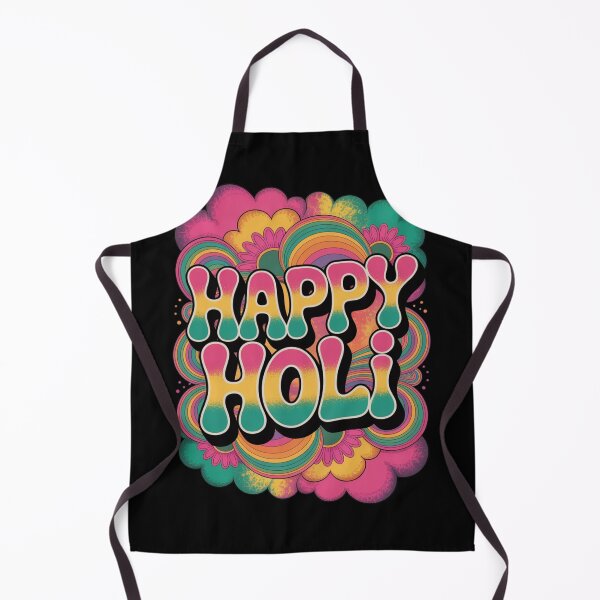 Item preview, Happy Holi Shirt | Retro Floral Rainbow Frame Groovy Teal Pink Bubble Letter Festival of Colors Spring Tee designed and sold by DarylWelsh2024.