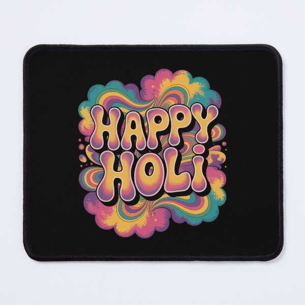 Item preview, Happy Holi Shirt | Psychedelic Swirl Rainbow Cloud Groovy Bubble Letter Festival of Colors Spring Tee designed and sold by DarylWelsh2024.