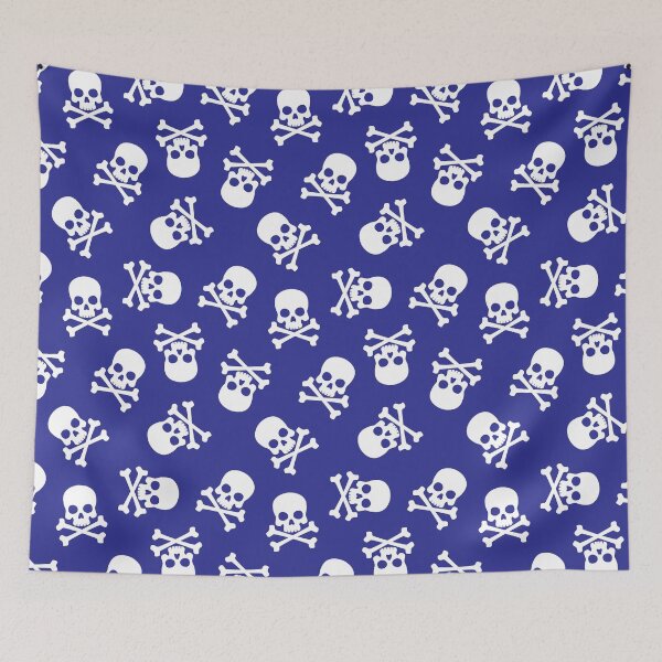 Item preview, Blue Skull Seamless Pattern designed and sold by OEKAKIYASAN.
