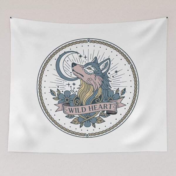 Item preview, Vintage wolf and moon tattoo composition vector designed and sold by graphickamla.