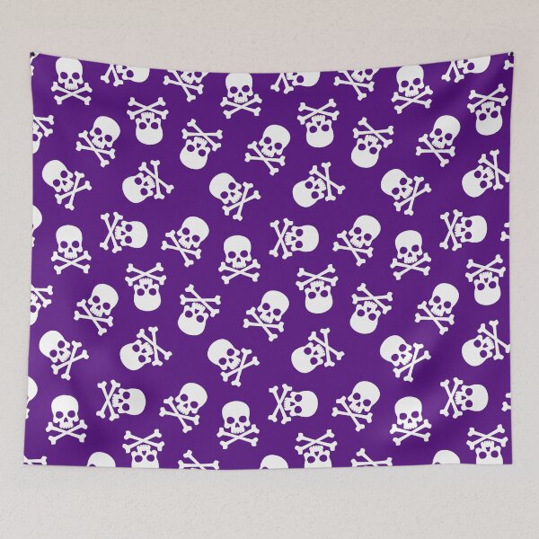 Item preview, Purple Skull Seamless Pattern designed and sold by OEKAKIYASAN.