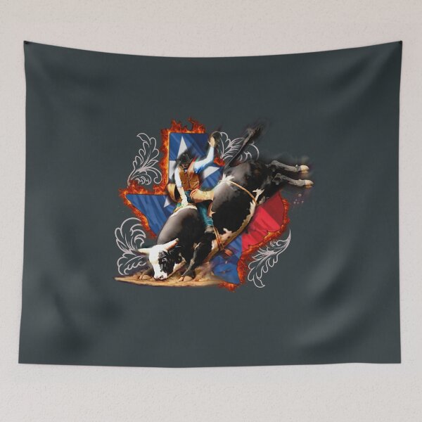 Item preview, Flaming Texas  Brand Bull Rider – Rodeo Cowboy Western Fire Art designed and sold by Color4Nature.