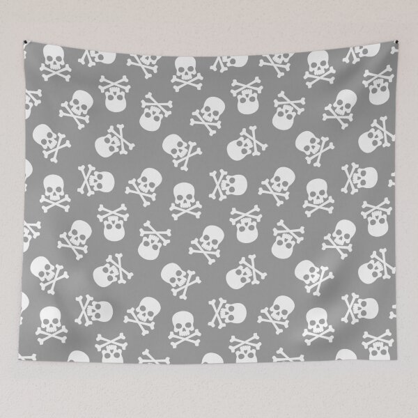 Item preview, Gray Skull Seamless Pattern designed and sold by OEKAKIYASAN.
