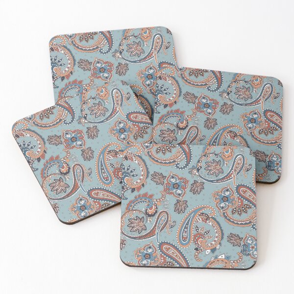 Item preview, Vintage Blue and Rust Paisley Pattern – Classic Ornamental Print designed and sold by Ruchika413.