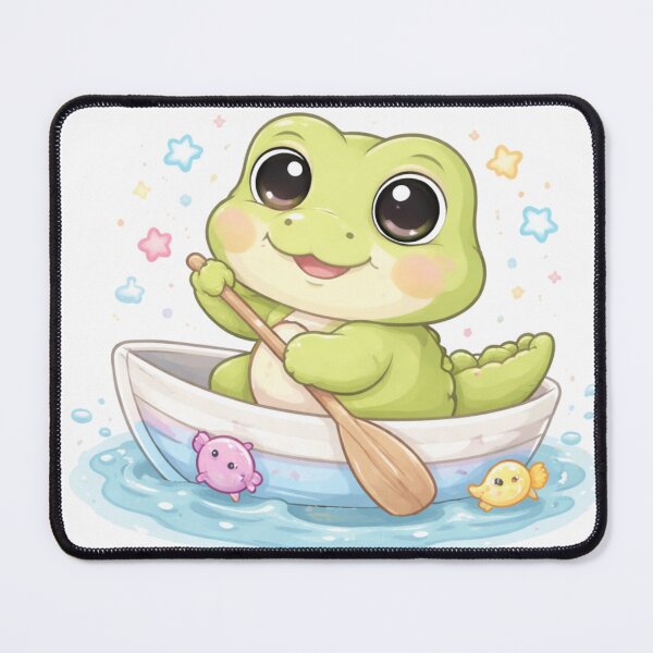 Item preview, Kawaii Croco Boat Adventure - Cute River Fun. designed and sold by Lylysun.