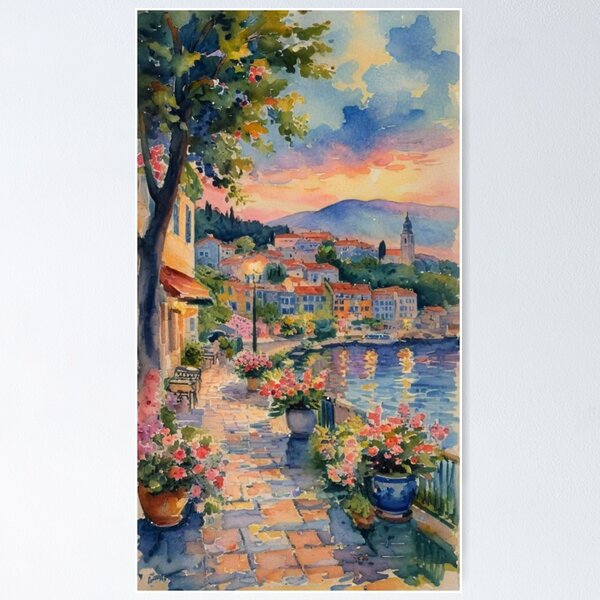 Item preview, Evening stroll along the lakeshore designed and sold by sid1802.