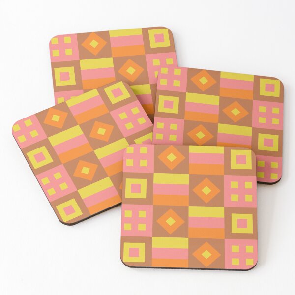 Item preview, retro-inspired squares and diamonds on checkered background designed and sold by Sheridanlongdog.