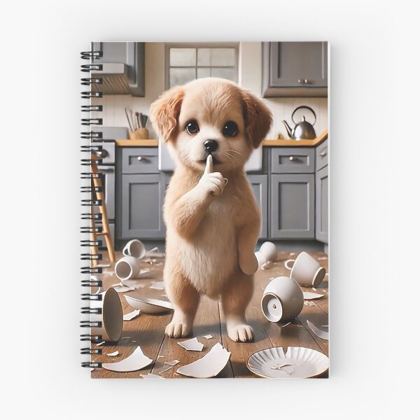 Item preview, Oops! Cute Puppy Broke the Dishes – Funny Dog Art designed and sold by AmetistLight.