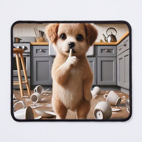 Item preview, Oops! Cute Puppy Broke the Dishes – Funny Dog Art designed and sold by AmetistLight.