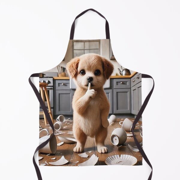 Item preview, Oops! Cute Puppy Broke the Dishes – Funny Dog Art designed and sold by AmetistLight.