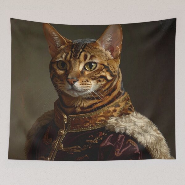 Item preview, Royal Bengal Cat Renaissance Portrait designed and sold by Rutvain.