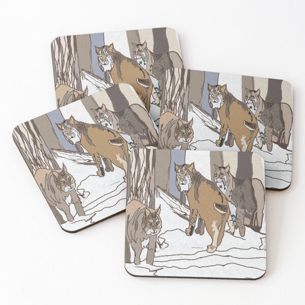 Item preview, Three Bobcats in the Snowy Woods designed and sold by kristalcurt.