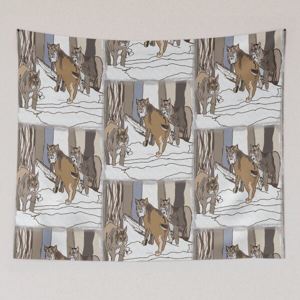 Item preview, Three Bobcats in the Snowy Woods designed and sold by kristalcurt.