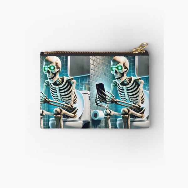 Item preview, Bored Skeleton on Toilet with Phone – Funny Dark Humor Art designed and sold by AmetistLight.