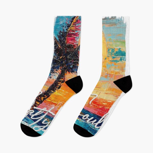 Artikelvorschau, Salty Soul | Kunst im tropischen Sonnenuntergang unter Palmen entworfen und verkauft von Shopeon Designs.