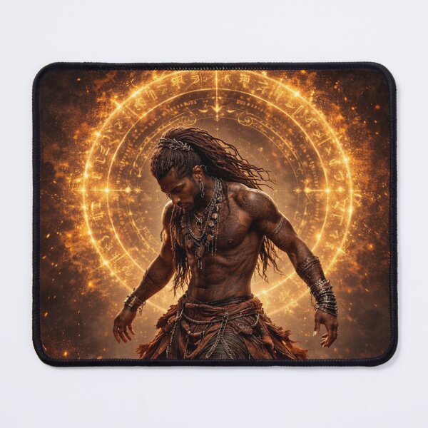 Item preview, Emberborn Afro-Futuristic Arcane Warrior designed and sold by HarshArtPalette.