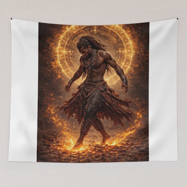 Item preview, Emberborn Afro-Futuristic Arcane Warrior designed and sold by HarshArtPalette.