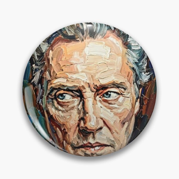 Item preview, The Enigma: Christopher Walken Pinstripe Impasto Portrait designed and sold by Art's Diner.
