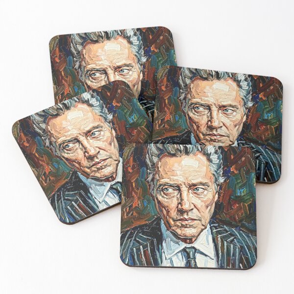 Item preview, The Enigma: Christopher Walken Pinstripe Impasto Portrait designed and sold by Art's Diner.
