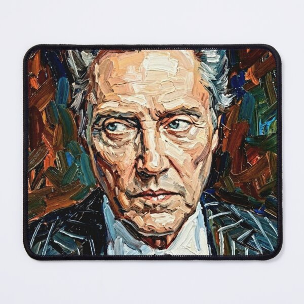 Item preview, The Enigma: Christopher Walken Pinstripe Impasto Portrait designed and sold by Art's Diner.