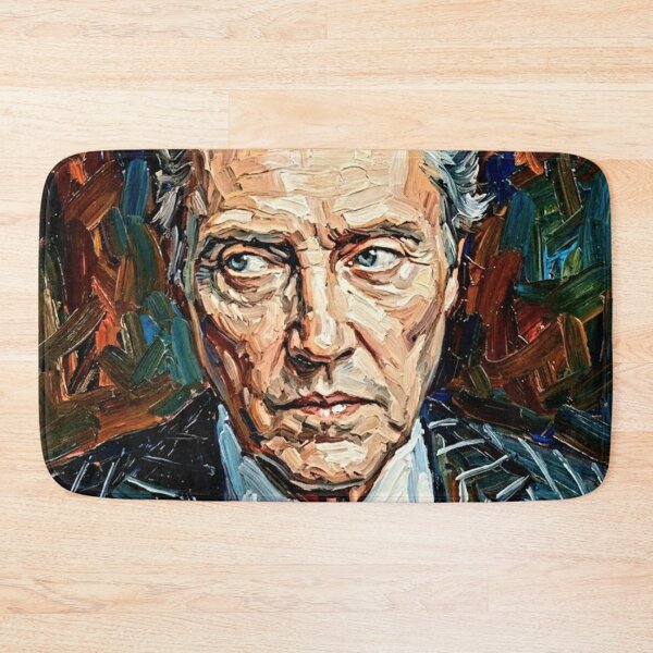 Item preview, The Enigma: Christopher Walken Pinstripe Impasto Portrait designed and sold by Art's Diner.