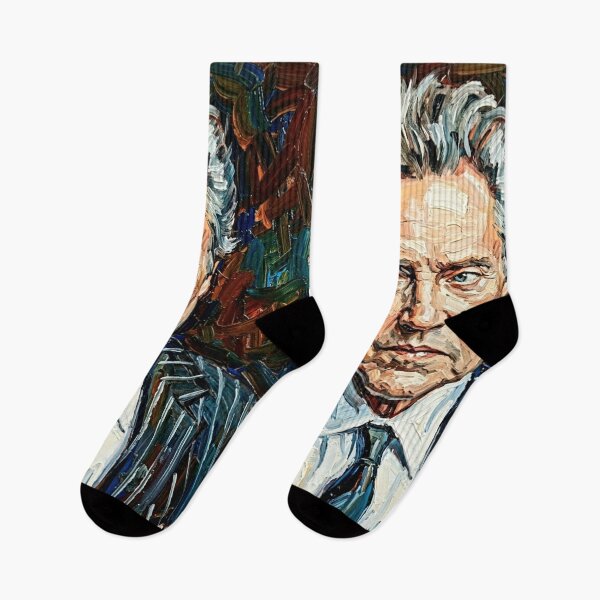 Item preview, The Enigma: Christopher Walken Pinstripe Impasto Portrait designed and sold by Art's Diner.