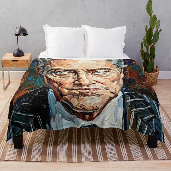 Item preview, The Enigma: Christopher Walken Pinstripe Impasto Portrait designed and sold by Art's Diner.