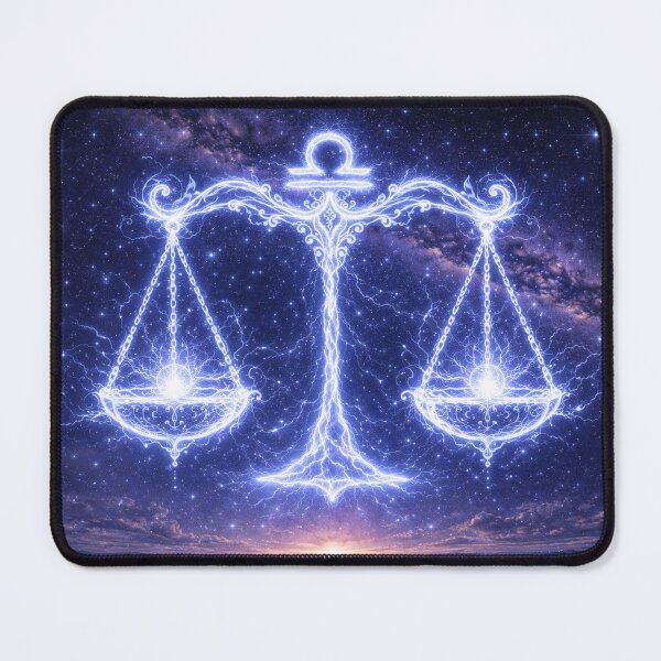Item preview, Libra Zodiac Lightning Scales – Elegant Electric Constellation designed and sold by SpicyWind.