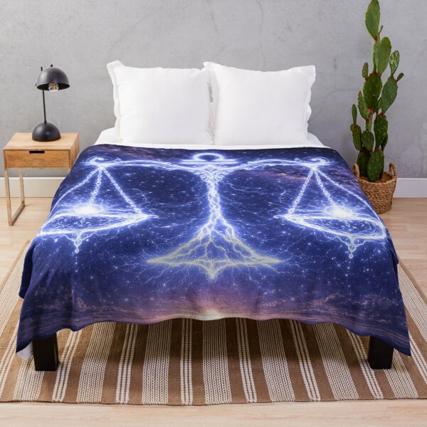 Item preview, Libra Zodiac Lightning Scales – Elegant Electric Constellation designed and sold by SpicyWind.