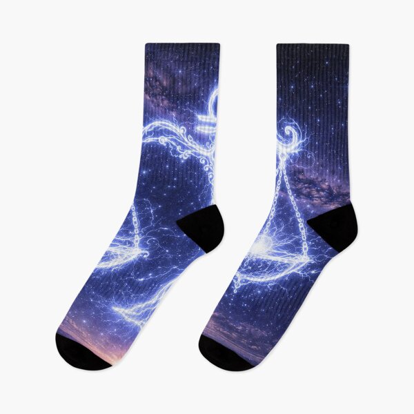 Item preview, Libra Zodiac Lightning Scales – Elegant Electric Constellation designed and sold by SpicyWind.