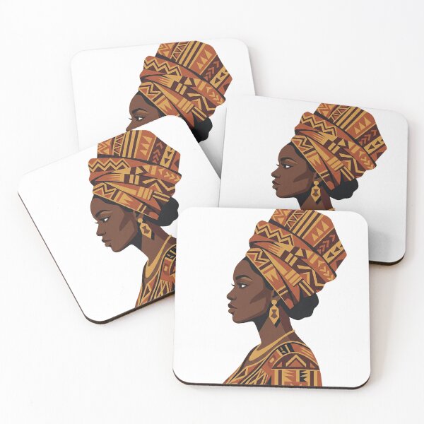 Item preview, African Queen Wall Art – Terracotta & Gold Minimalist Afro Silhouette designed and sold by LumyFlow.