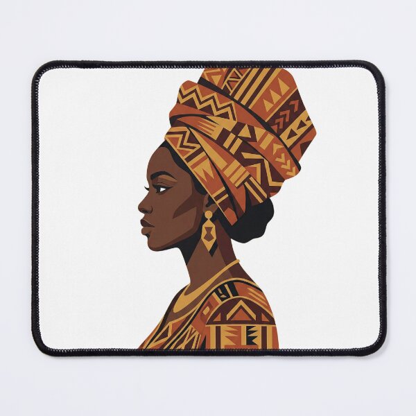 Item preview, African Queen Wall Art – Terracotta & Gold Minimalist Afro Silhouette designed and sold by LumyFlow.