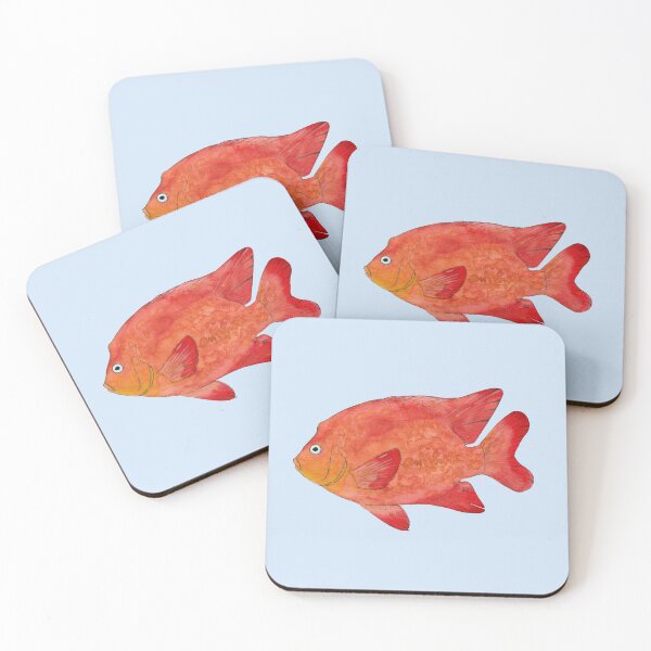 Item preview, GARIBALDI FISH-Hypsypops rubicundus designed and sold by BEATRIZ ABAITUA.